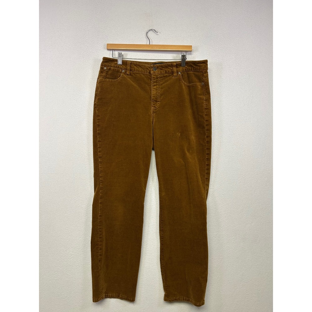 Boho Retro Talbots Womens 14 Brown Corduroy Flawless Five-Pocket Flare Pants